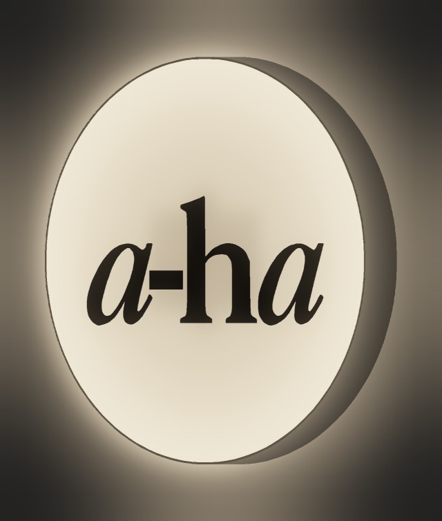 a-ha LED-Leuchtschild leuchtend