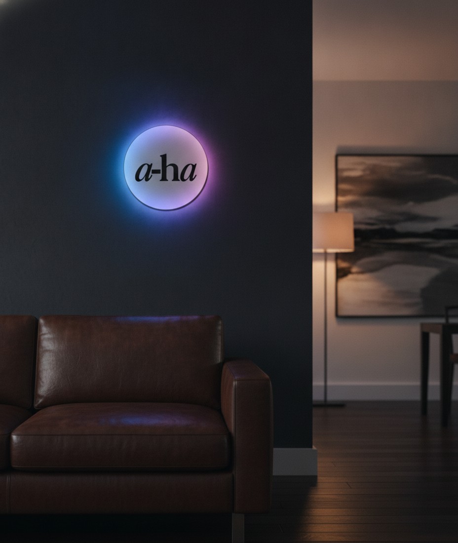 a-ha LED-Leuchtschild Wanddeko Musik-Deko Geschenk - Mockup