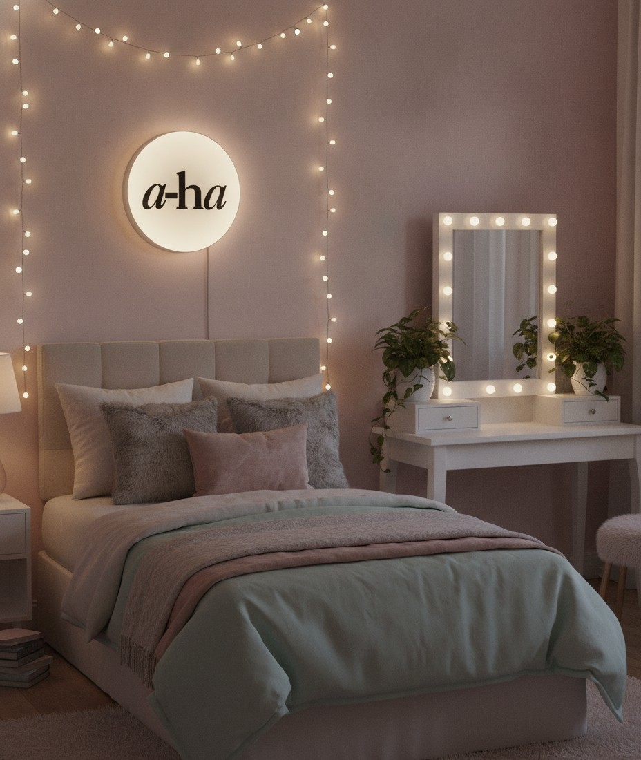 a-ha LED-Leuchtschild Wanddeko Musik-Deko Geschenk - Mockup