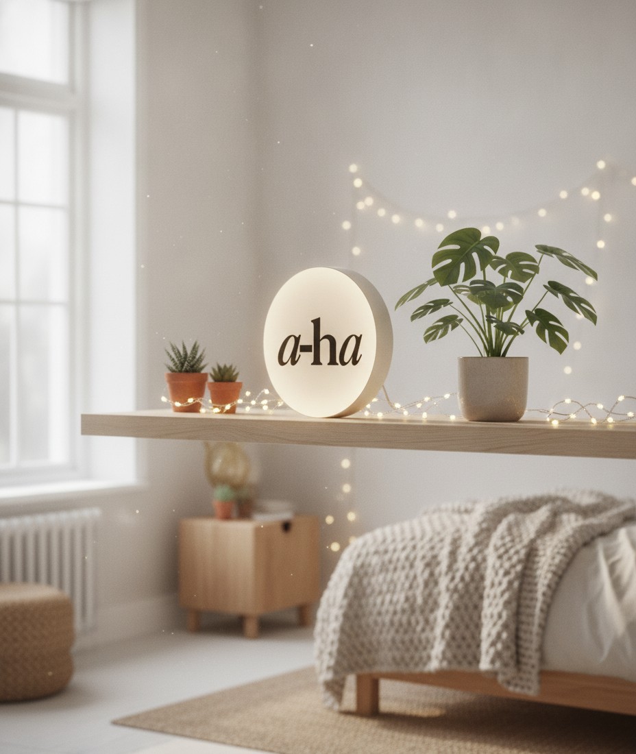 a-ha LED-Leuchtschild Wanddeko Musik-Deko Geschenk - Mockup