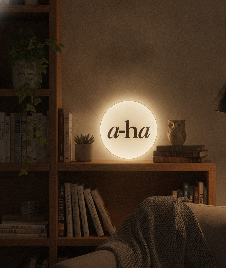 a-ha LED-Leuchtschild Wanddeko Musik-Deko Geschenk - Mockup