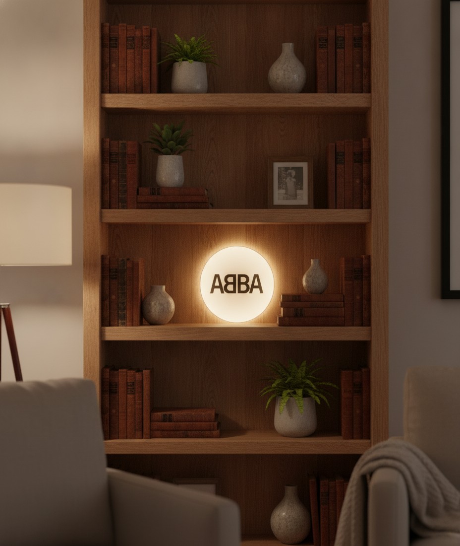 ABBA LED-Leuchtschild Wanddeko Musik-Deko Geschenk - Mockup