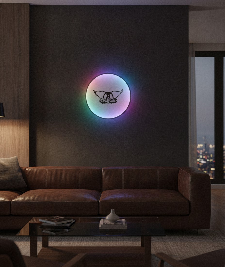 Aerosmith LED-Leuchtschild Wanddeko Musik-Deko Geschenk - Mockup