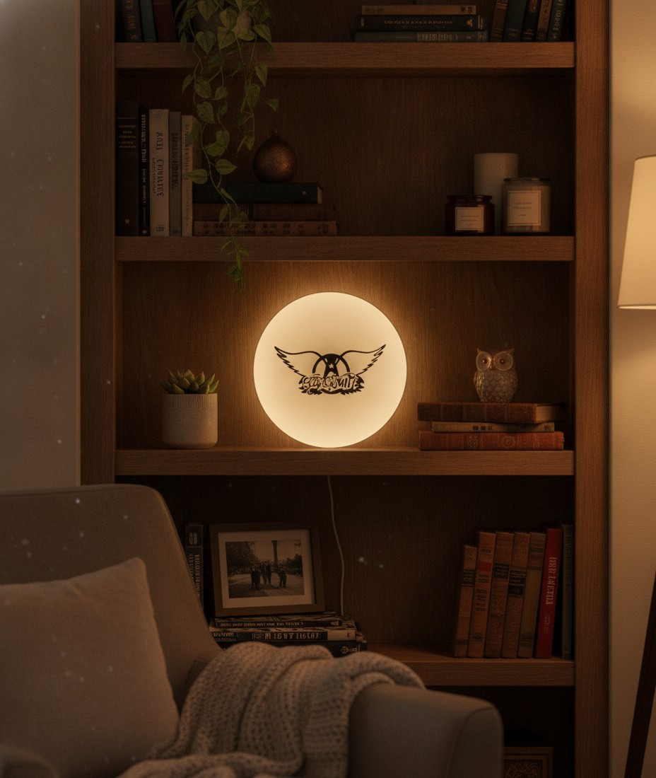 Aerosmith LED-Leuchtschild Wanddeko Musik-Deko Geschenk - Mockup