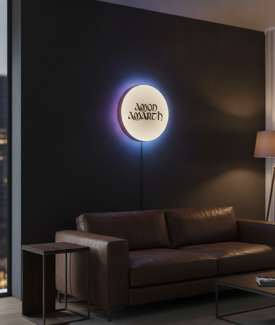 Amon Amarth LED-Leuchtschild Wanddeko Musik-Deko Geschenk - Mockup