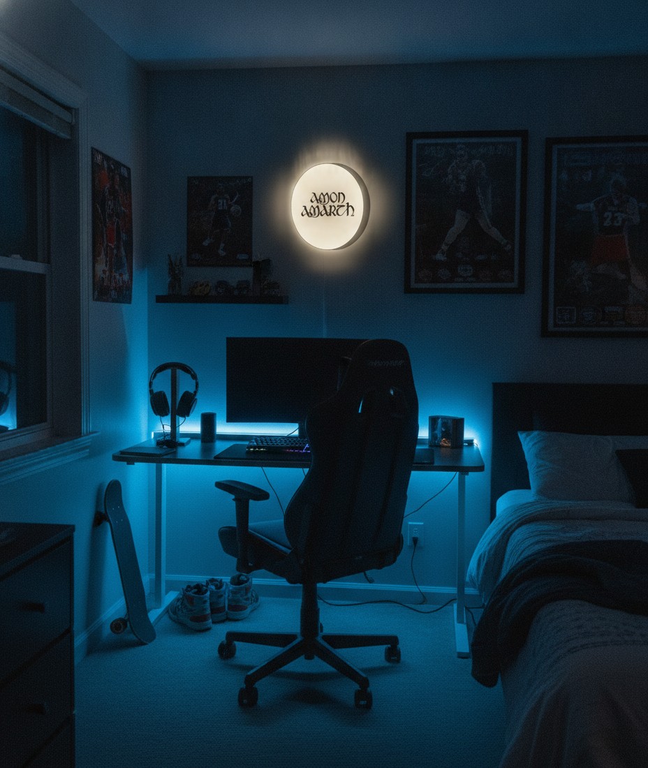 Amon Amarth LED-Leuchtschild Wanddeko Musik-Deko Geschenk - Mockup