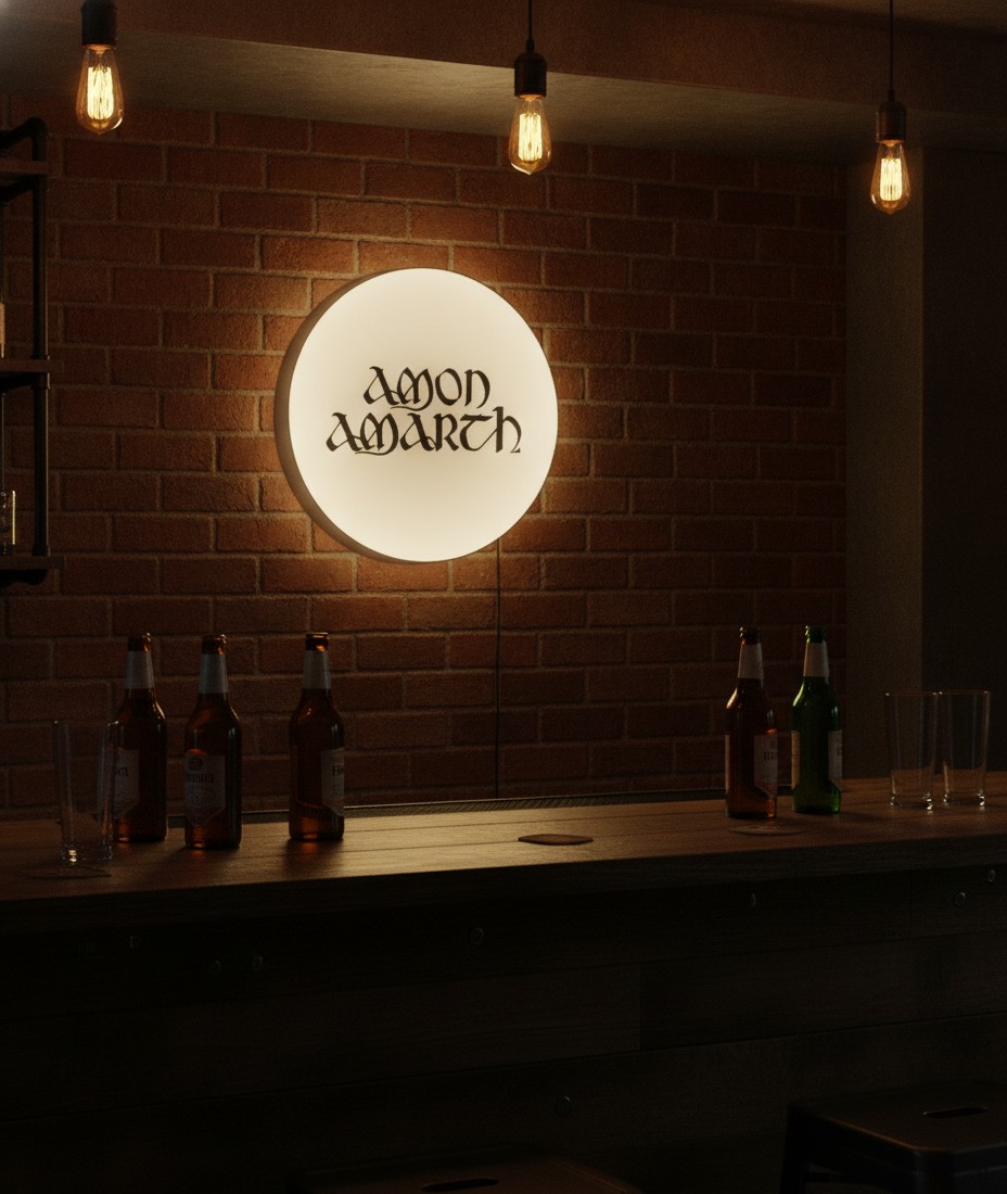Amon Amarth LED-Leuchtschild Wanddeko Musik-Deko Geschenk - Mockup