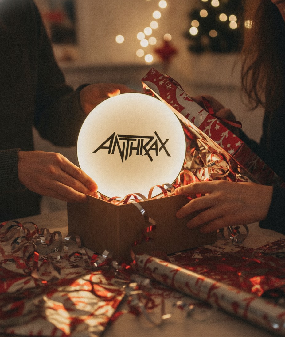 Anthrax LED-Leuchtschild Wanddeko Musik-Deko Geschenk - Mockup