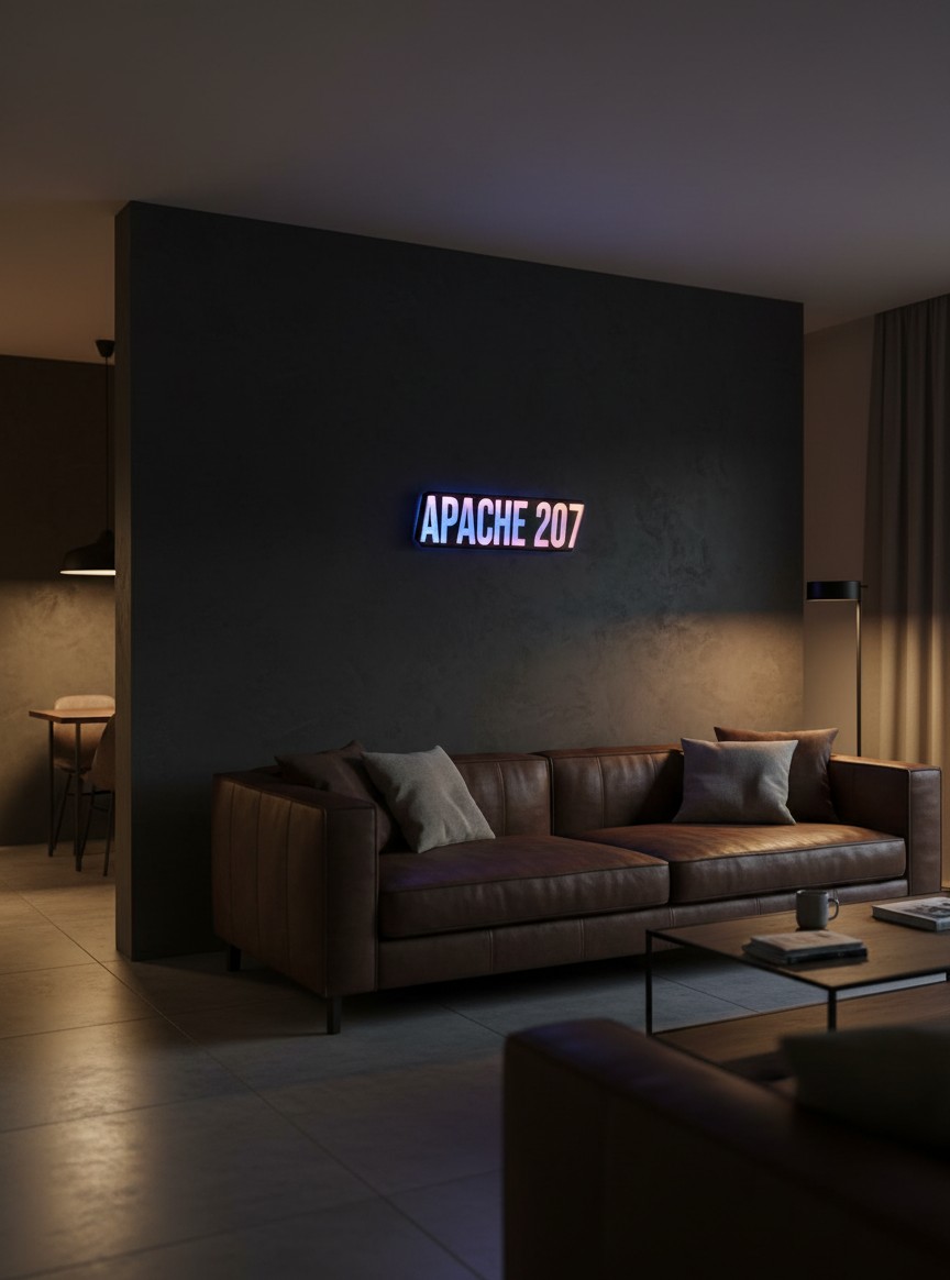 Apache 207 LED-Leuchtschild Wanddeko Musik-Deko Geschenk - Mockup
