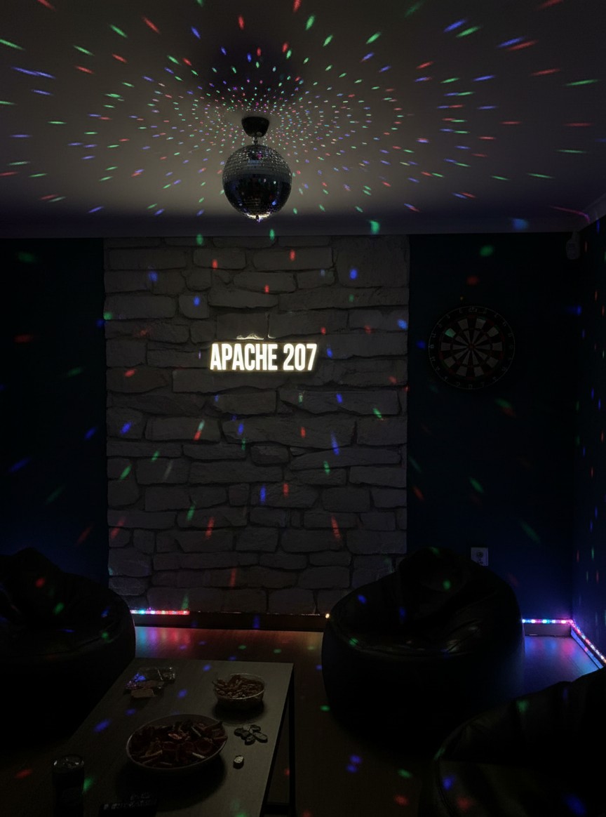 Apache 207 LED-Leuchtschild Wanddeko Musik-Deko Geschenk - Mockup