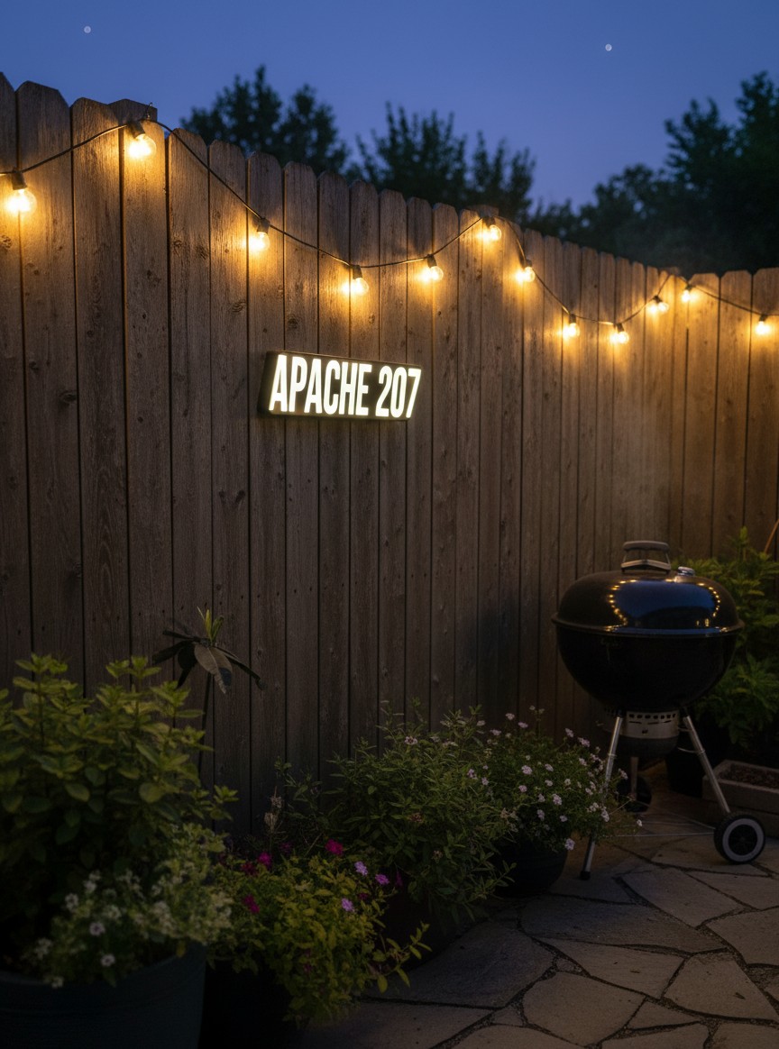 Apache 207 LED-Leuchtschild Wanddeko Musik-Deko Geschenk - Mockup