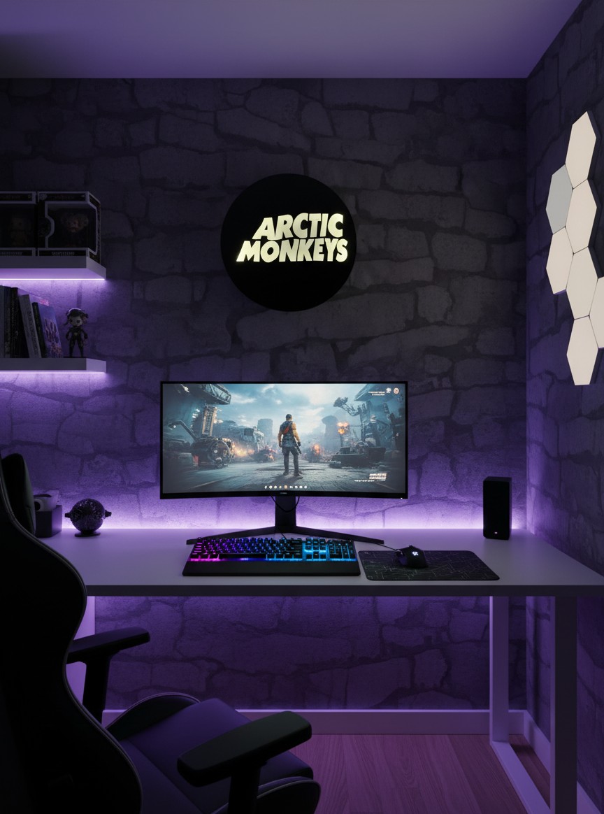 Arctic Monkeys LED-Leuchtschild Wanddeko Musik-Deko Geschenk - Mockup
