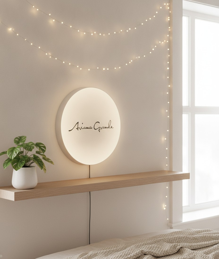 Ariana Grande LED-Leuchtschild Wanddeko Musik-Deko Geschenk - Mockup