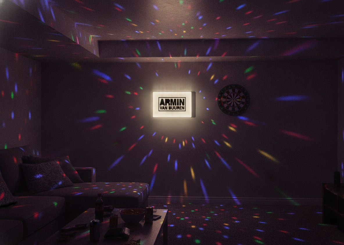 Armin van Buuren LED-Leuchtschild Wanddeko Musik-Deko Geschenk - Mockup