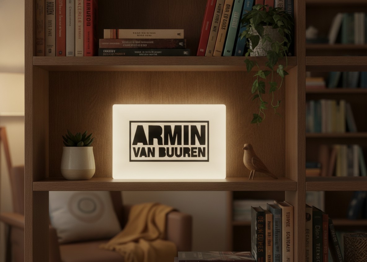 Armin van Buuren LED-Leuchtschild Wanddeko Musik-Deko Geschenk - Mockup