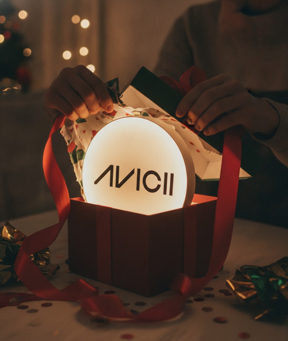 Avicii LED-Leuchtschild Wanddeko Musik-Deko Geschenk - Mockup
