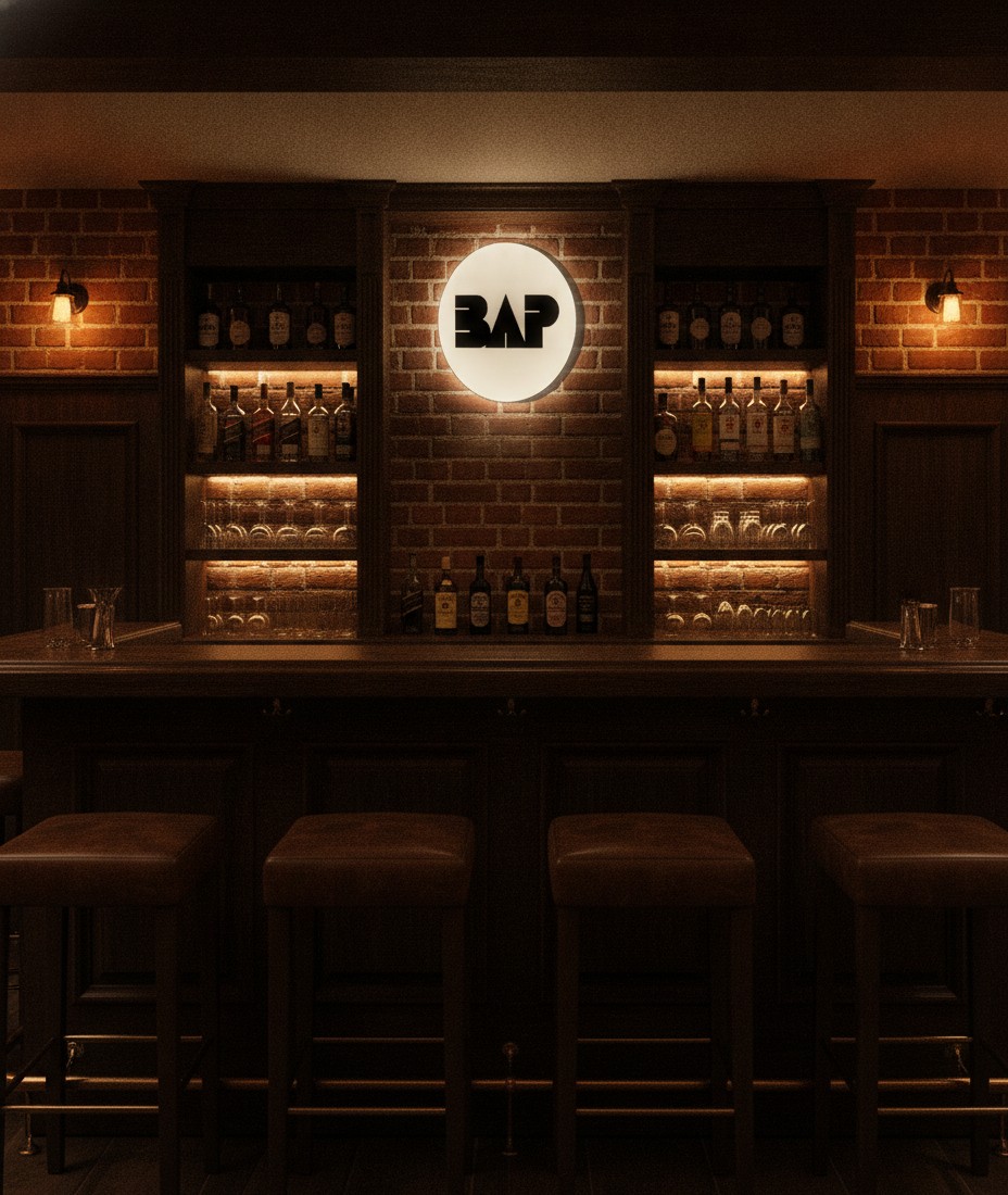 BAP LED-Leuchtschild Wanddeko Musik-Deko Geschenk - Mockup