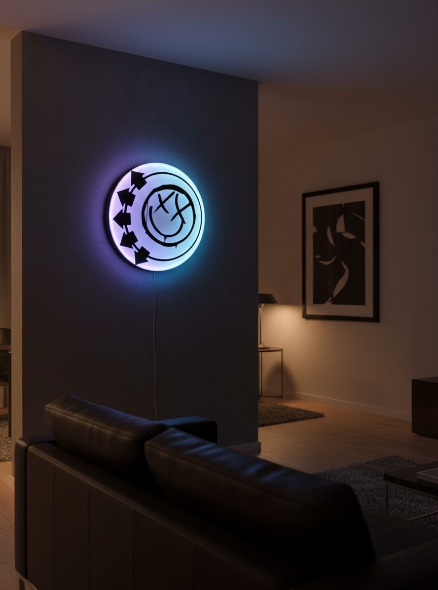 Blink-182 LED-Leuchtschild Wanddeko Musik-Deko Geschenk - Mockup