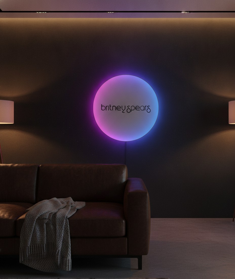 Britney Spears LED-Leuchtschild Wanddeko Musik-Deko Geschenk - Mockup