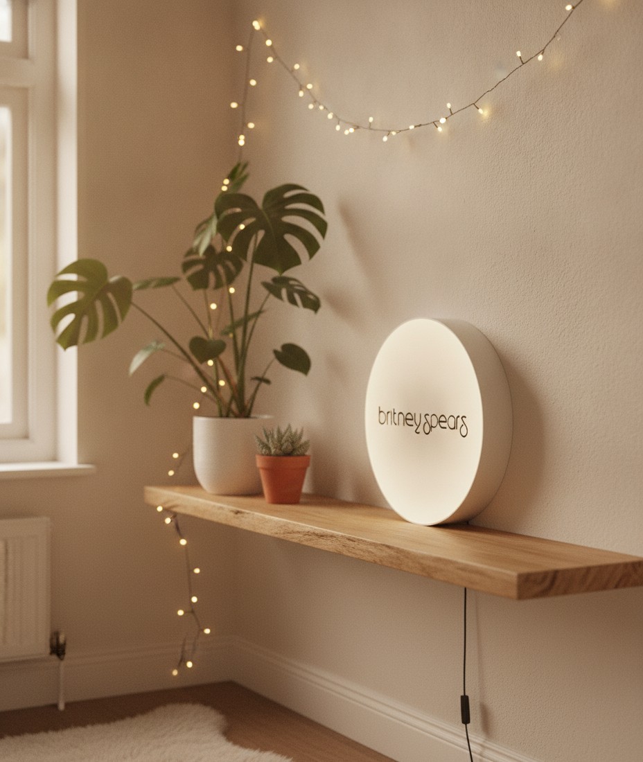 Britney Spears LED-Leuchtschild Wanddeko Musik-Deko Geschenk - Mockup