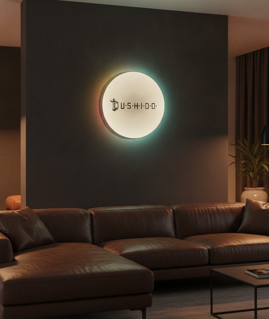 Bushido LED-Leuchtschild Wanddeko Musik-Deko Geschenk - Mockup