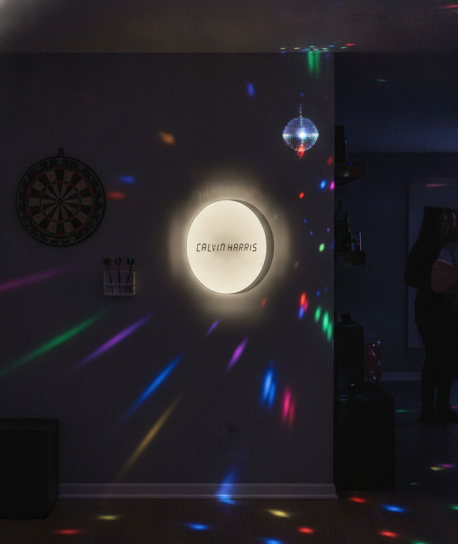 Calvin Harris LED-Leuchtschild Wanddeko Musik-Deko Geschenk - Mockup
