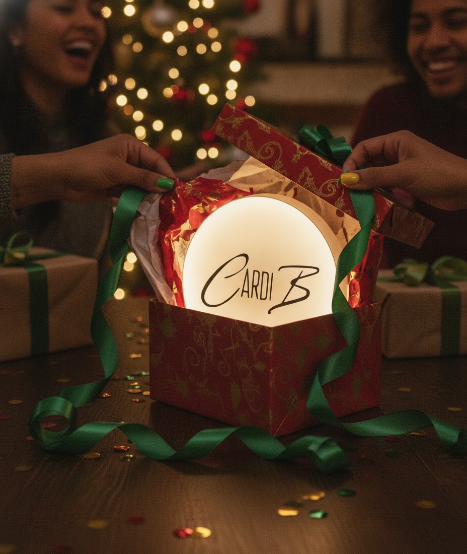 Cardi B LED-Leuchtschild Wanddeko Musik-Deko Geschenk - Mockup
