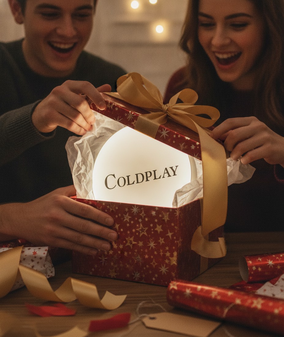 Coldplay LED-Leuchtschild Wanddeko Musik-Deko Geschenk - Mockup