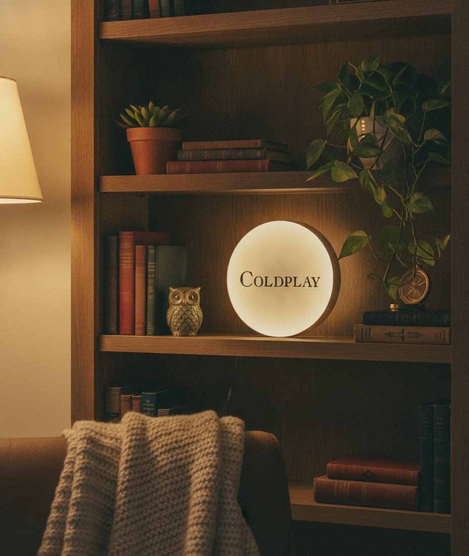 Coldplay LED-Leuchtschild Wanddeko Musik-Deko Geschenk - Mockup