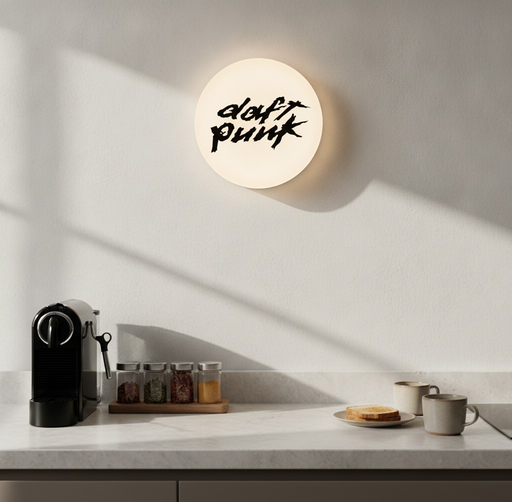 Daft Punk LED-Leuchtschild Wanddeko Musik-Deko Geschenk - Mockup