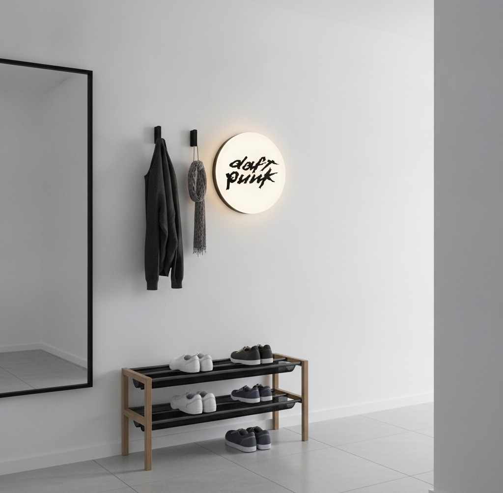 Daft Punk LED-Leuchtschild Wanddeko Musik-Deko Geschenk - Mockup