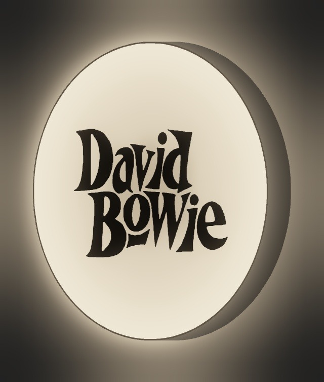 David Bowie LED-Leuchtschild leuchtend