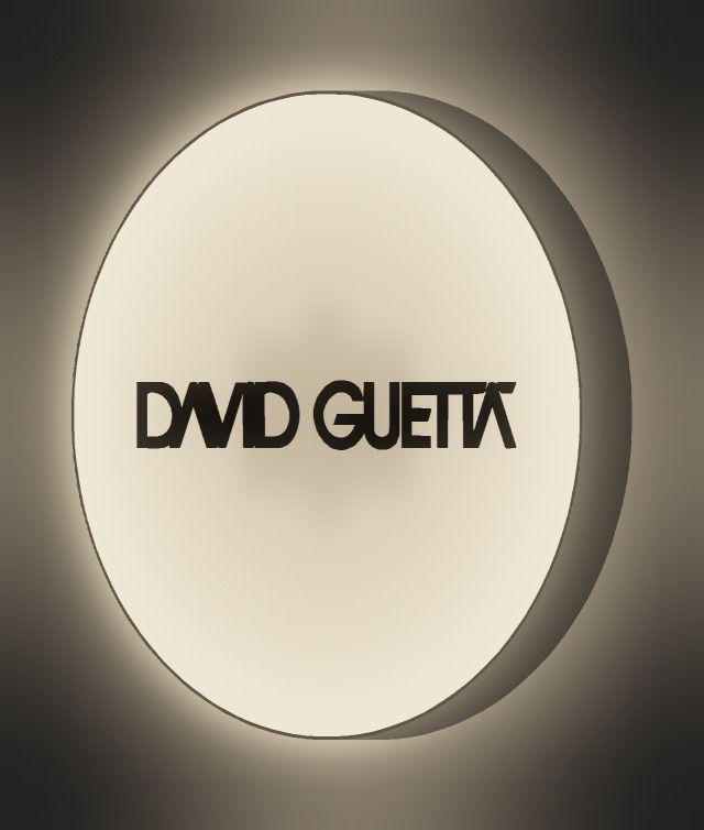 David Guetta LED-Leuchtschild leuchtend