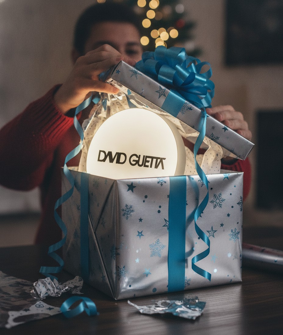 David Guetta LED-Leuchtschild Wanddeko Musik-Deko Geschenk - Mockup