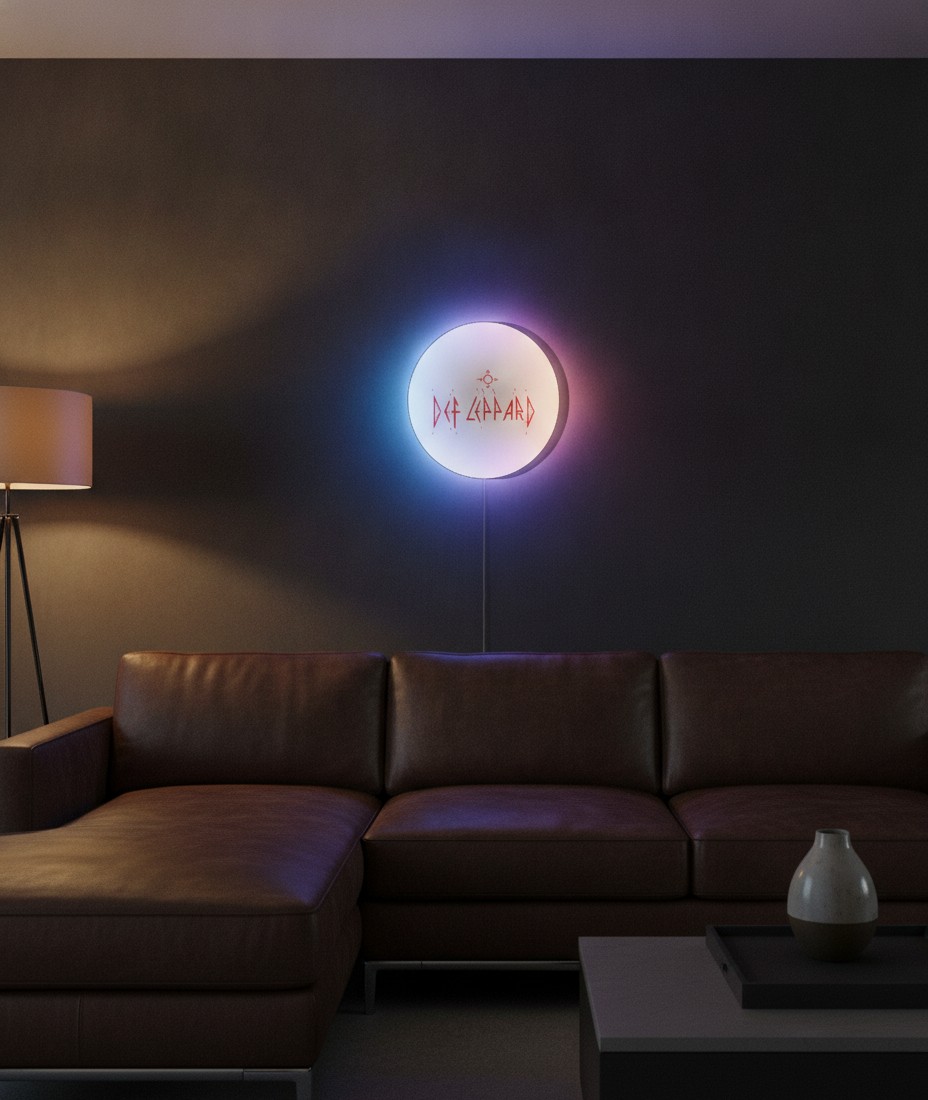 Def Leppard LED-Leuchtschild Wanddeko Musik-Deko Geschenk - Mockup