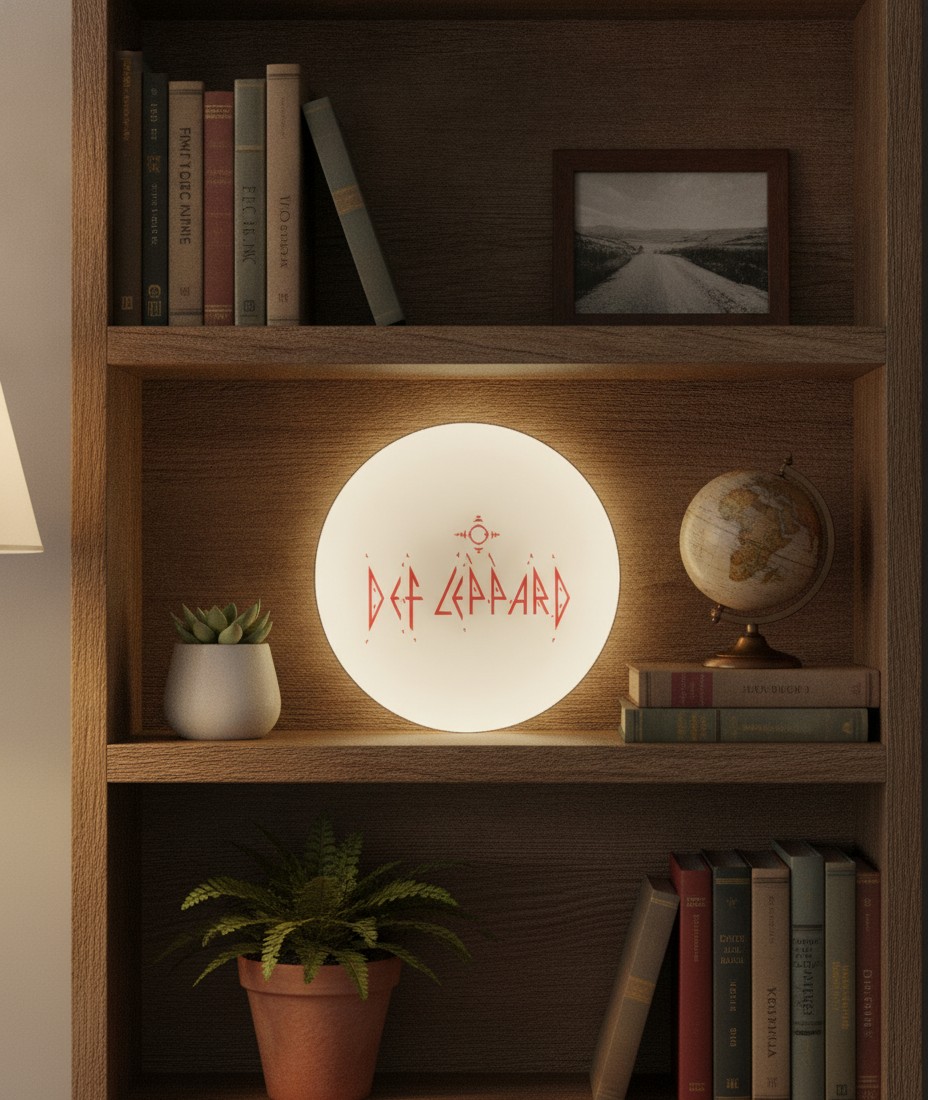 Def Leppard LED-Leuchtschild Wanddeko Musik-Deko Geschenk - Mockup