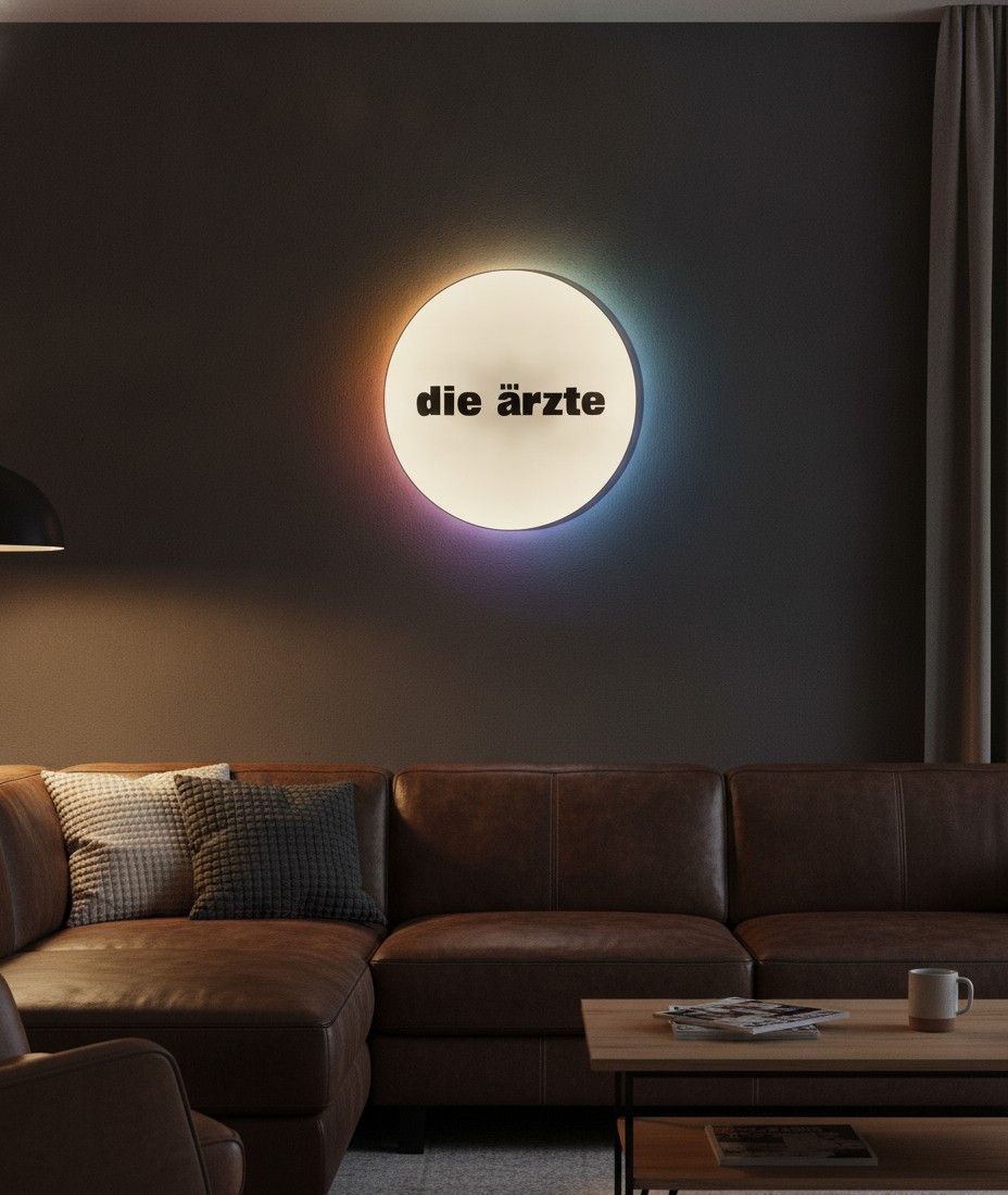 Die Ärzte LED-Leuchtschild Wanddeko Musik-Deko Geschenk - Mockup