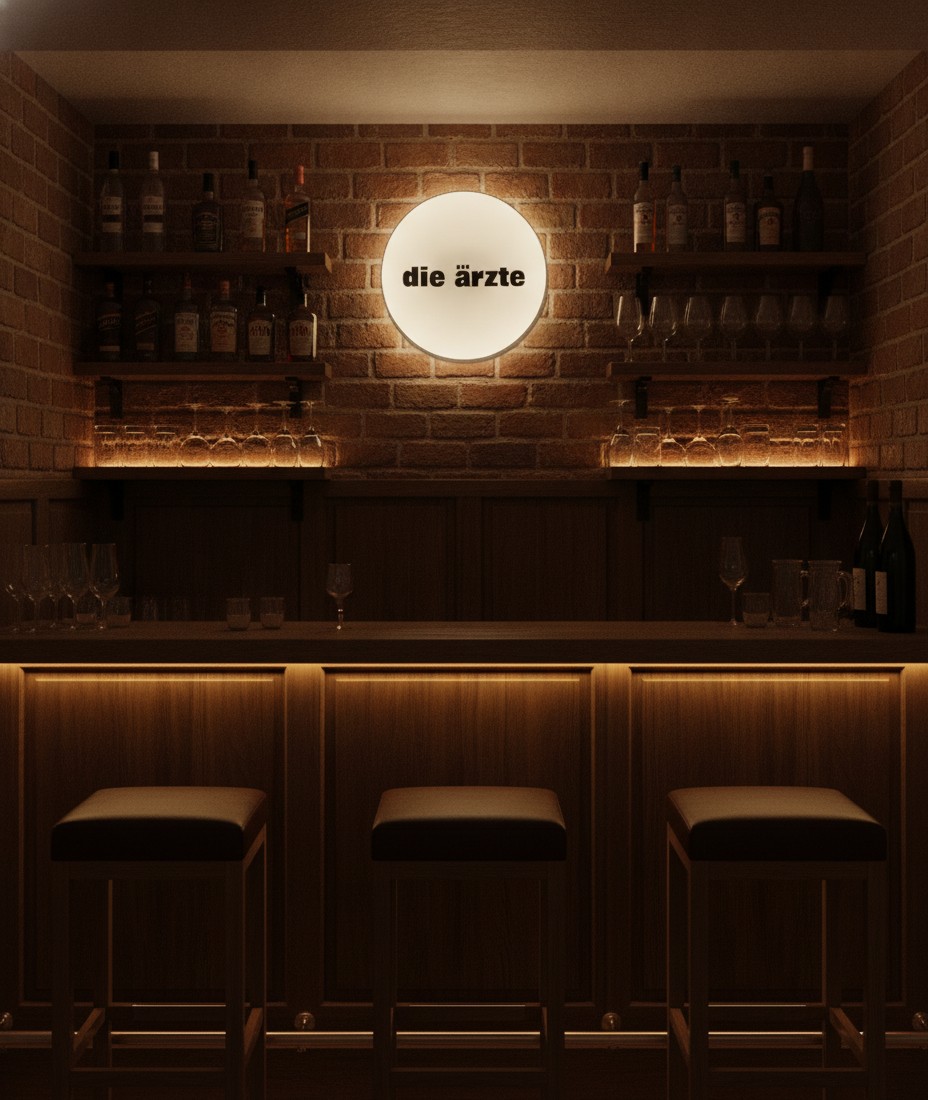 Die Ärzte LED-Leuchtschild Wanddeko Musik-Deko Geschenk - Mockup