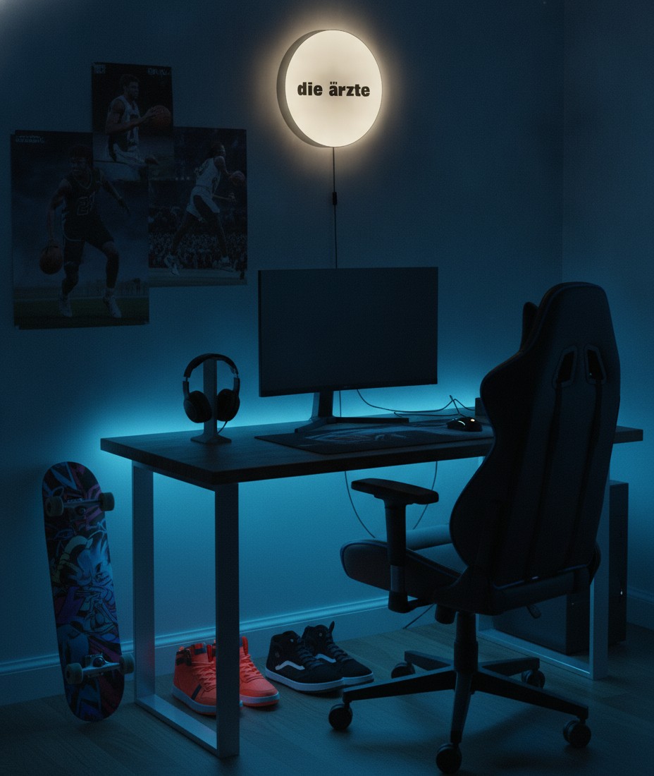 Die Ärzte LED-Leuchtschild Wanddeko Musik-Deko Geschenk - Mockup