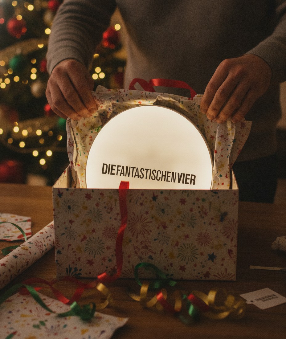 Die Fantastischen Vier LED-Leuchtschild Wanddeko Musik-Deko Geschenk - Mockup