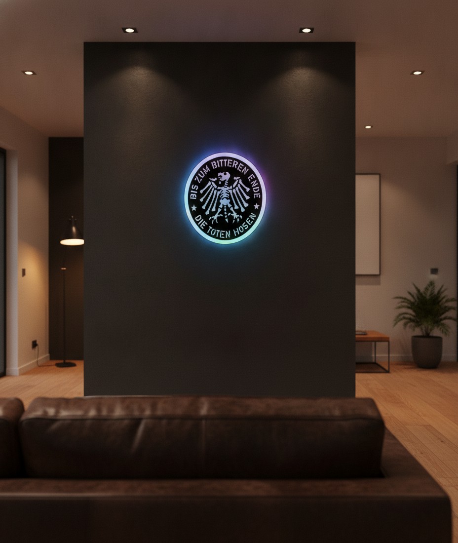Die Toten Hosen LED-Leuchtschild Wanddeko Musik-Deko Geschenk - Mockup