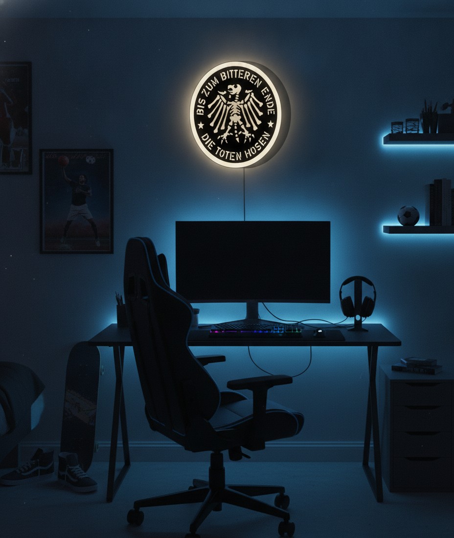 Die Toten Hosen LED-Leuchtschild Wanddeko Musik-Deko Geschenk - Mockup