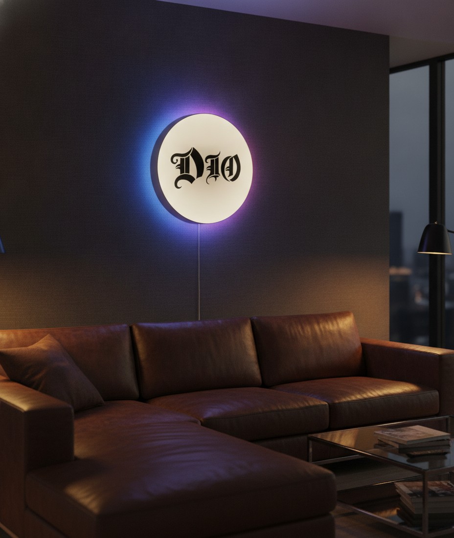 Dio LED-Leuchtschild Wanddeko Musik-Deko Geschenk - Mockup