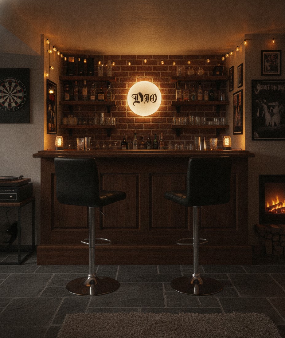 Dio LED-Leuchtschild Wanddeko Musik-Deko Geschenk - Mockup