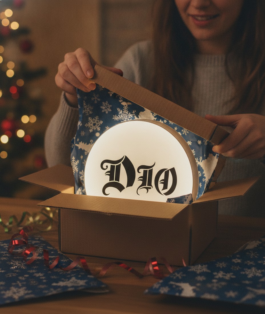 Dio LED-Leuchtschild Wanddeko Musik-Deko Geschenk - Mockup