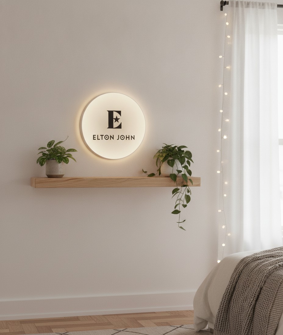 Elton John LED-Leuchtschild Wanddeko Musik-Deko Geschenk - Mockup
