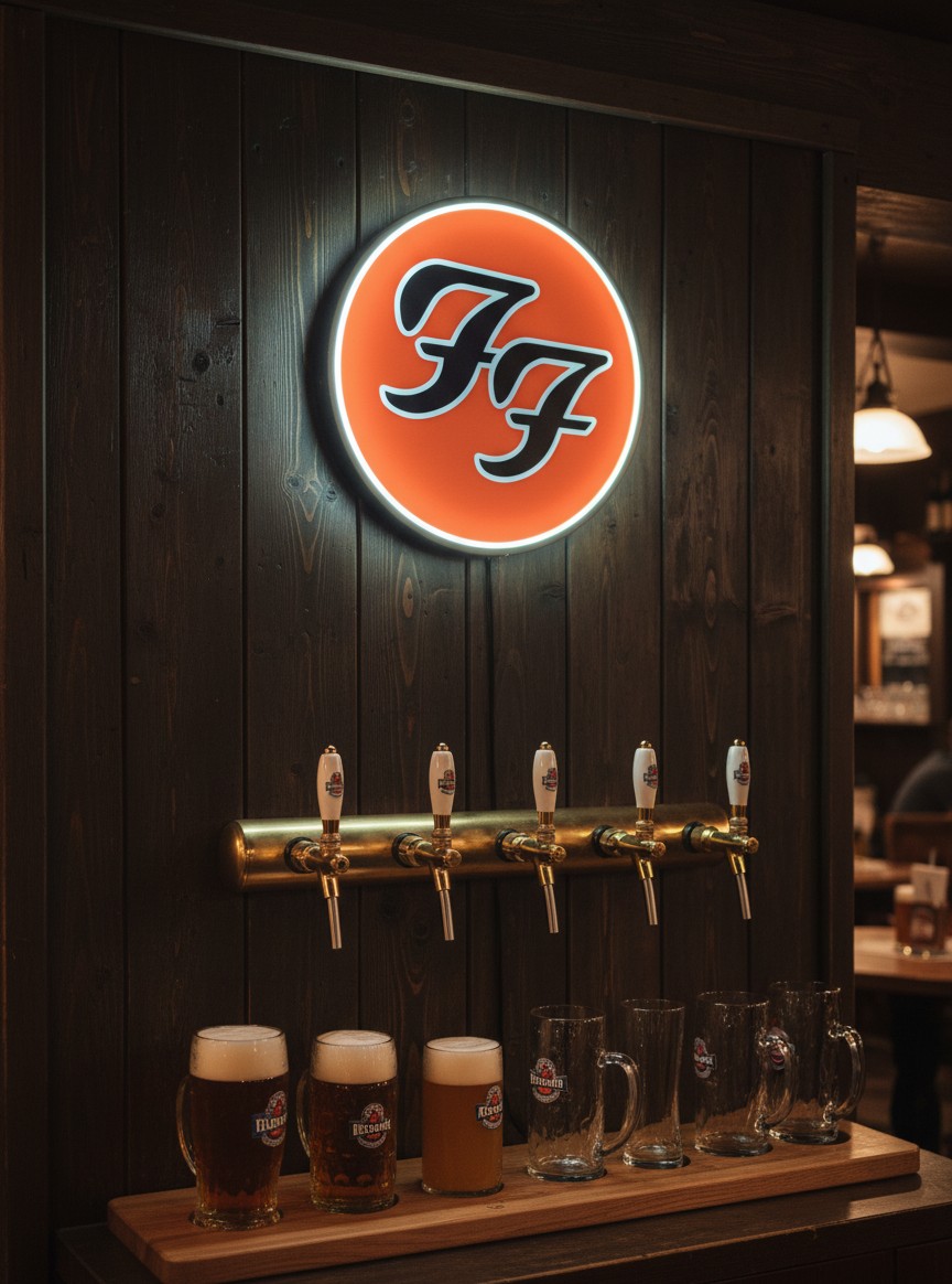Foo Fighters LED-Leuchtschild Wanddeko Musik-Deko Geschenk - Mockup