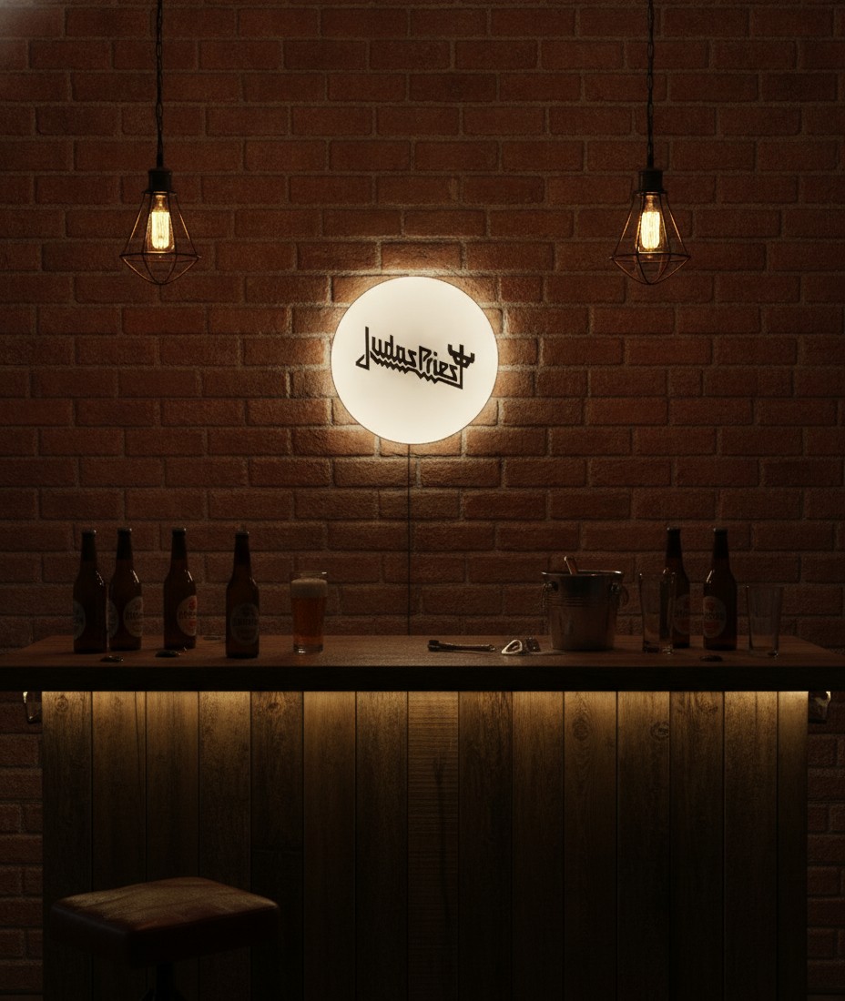 Judas Priest LED-Leuchtschild Wanddeko Musik-Deko Geschenk - Mockup