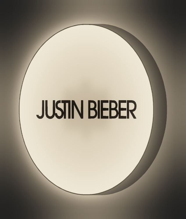 Justin Bieber LED-Leuchtschild leuchtend