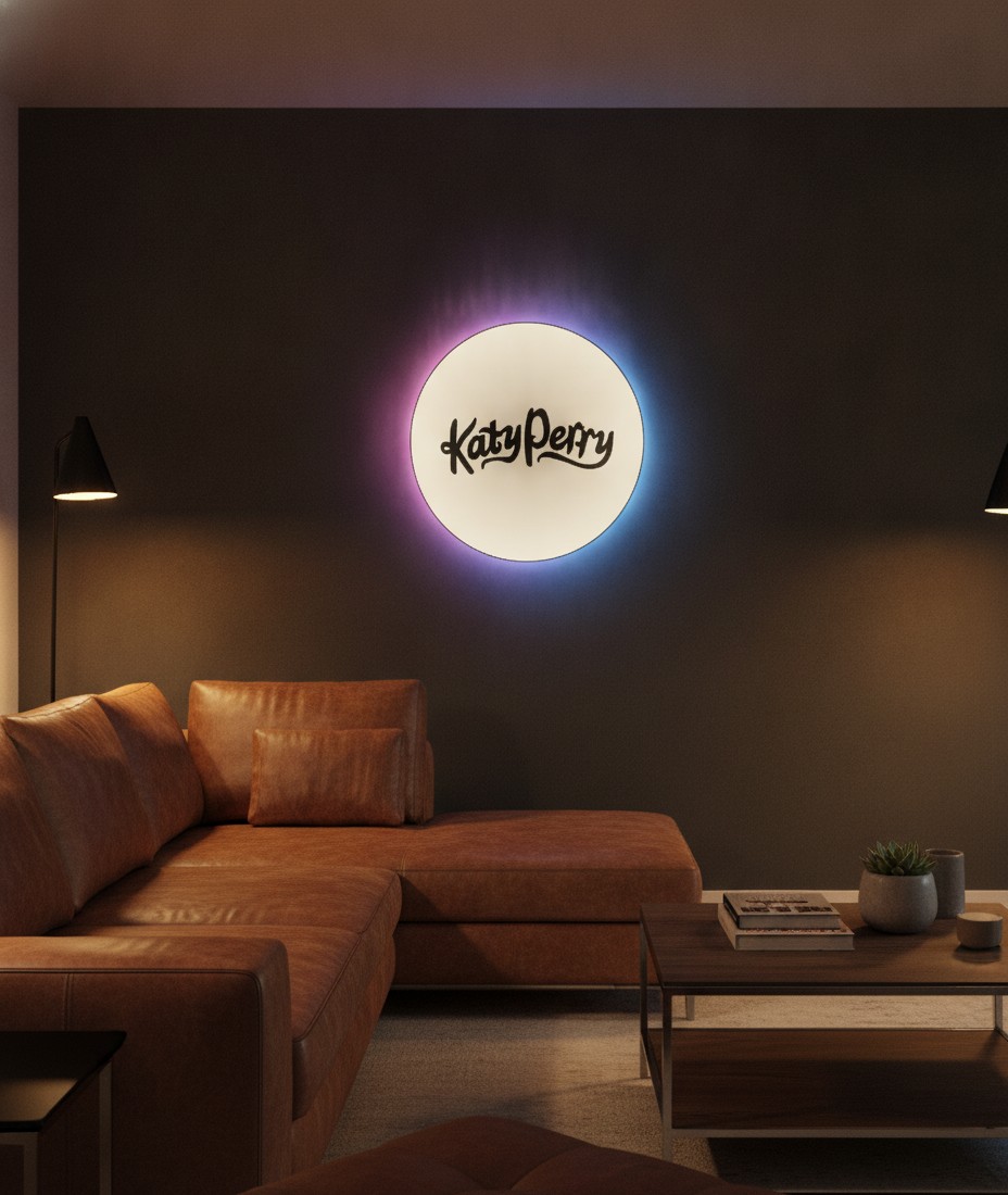 Katy Perry LED-Leuchtschild Wanddeko Musik-Deko Geschenk - Mockup